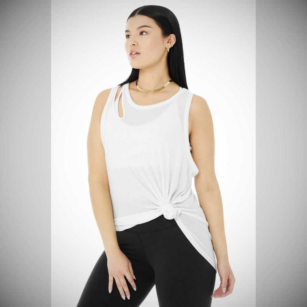 Tank Top Alo Yoga Acanalado Peak Mujer Blancos | MX-01LBXY