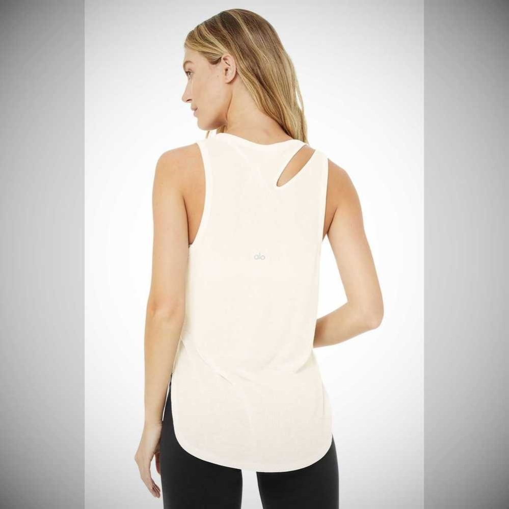 Tank Top Alo Yoga Acanalado Peak Mujer Blancos | MX-61BSZT