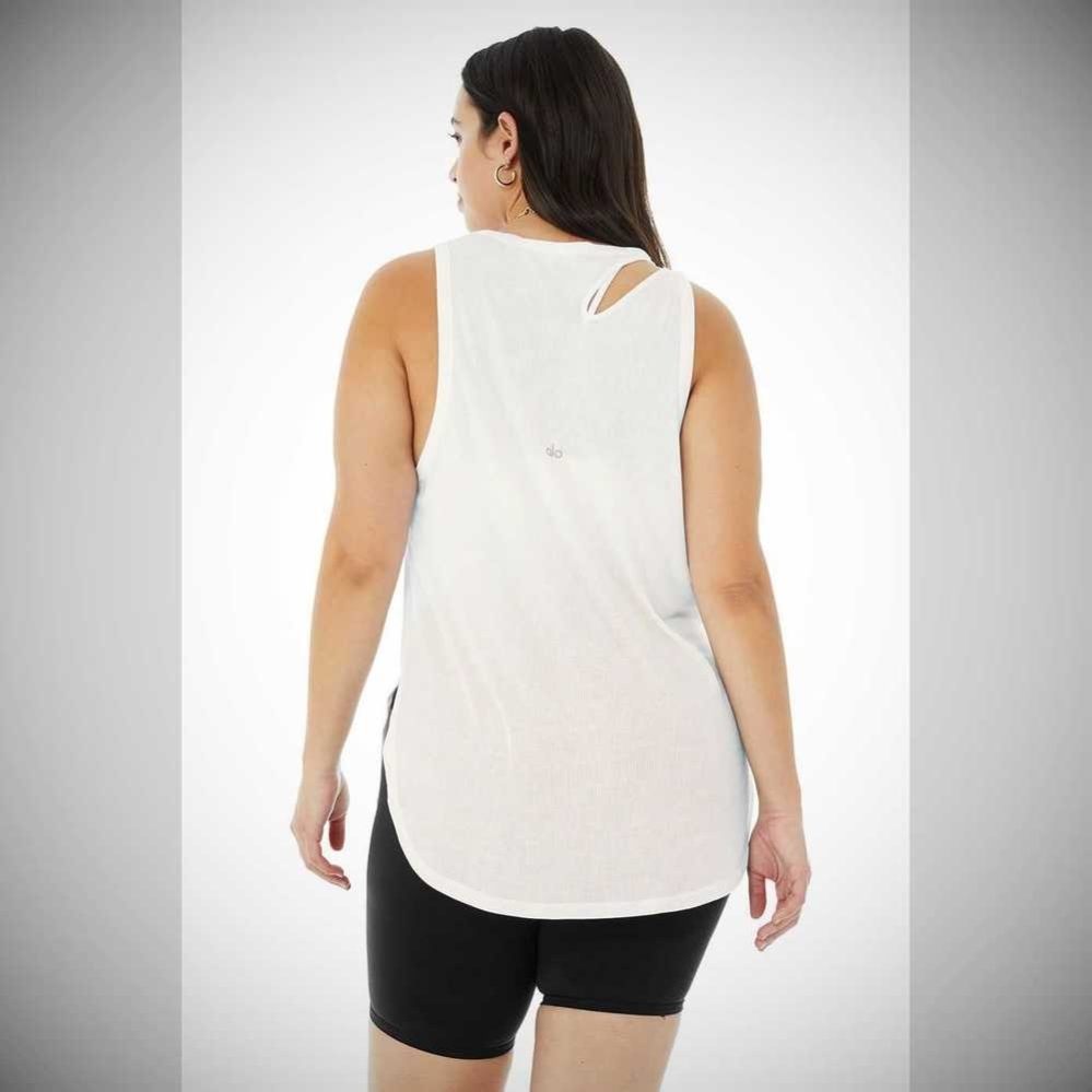 Tank Top Alo Yoga Acanalado Peak Mujer Blancos | MX-61BSZT