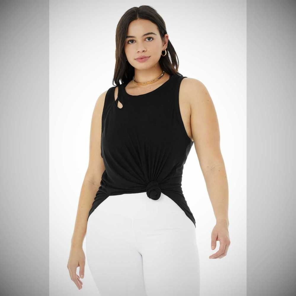 Tank Top Alo Yoga Acanalado Peak Mujer Negros | MX-87OBWT