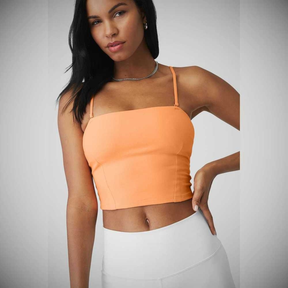 Tank Top Alo Yoga Alosoft Convertible Sunkissed Bandeau Mujer Naranjas | MX-81DJHQ