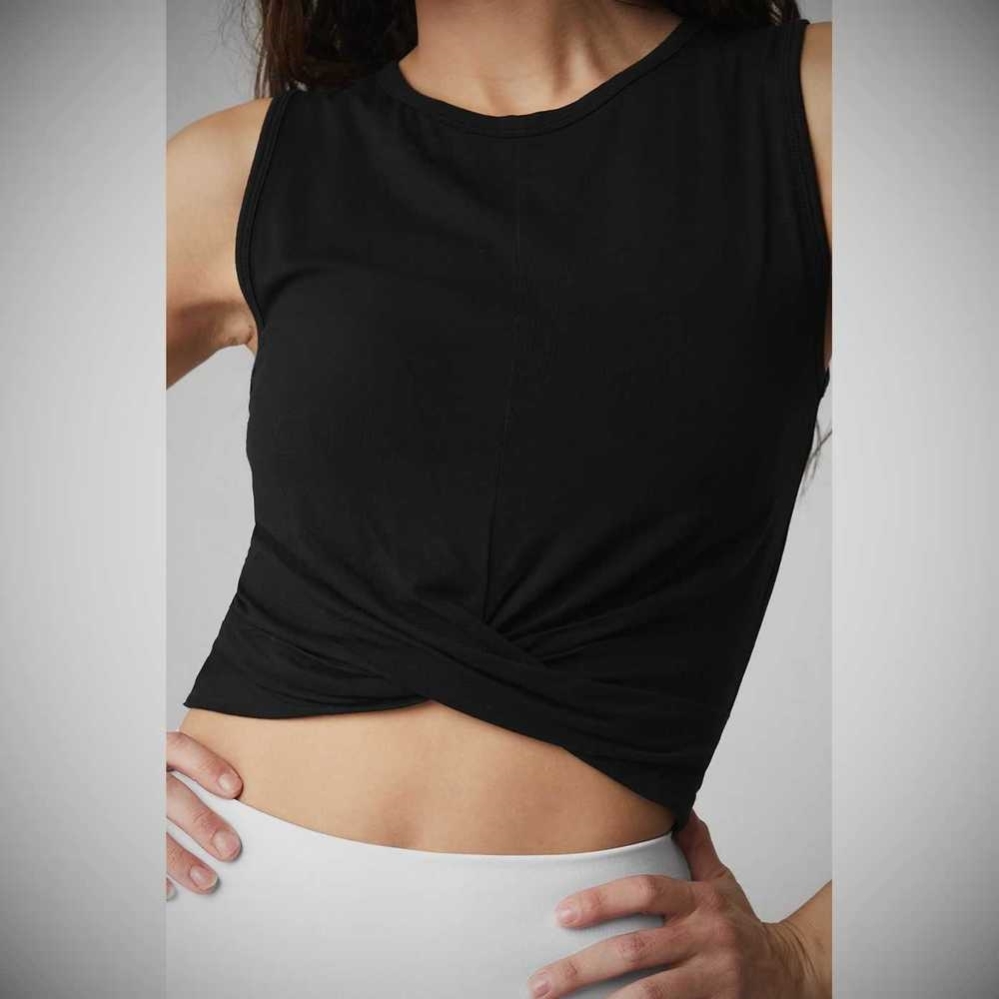 Tank Top Alo Yoga Cover Mujer Negros | MX-72VAUF