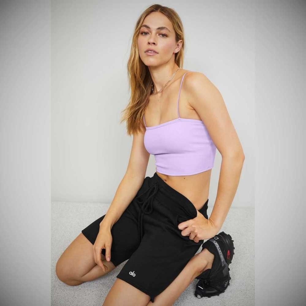 Tank Top Alo Yoga Goddess Acanalado Bandeau Top Mujer Morados | MX-28BETZ