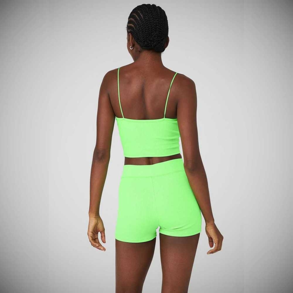 Tank Top Alo Yoga Goddess Acanalado Bandeau Top Mujer Verdes | MX-47PWSN