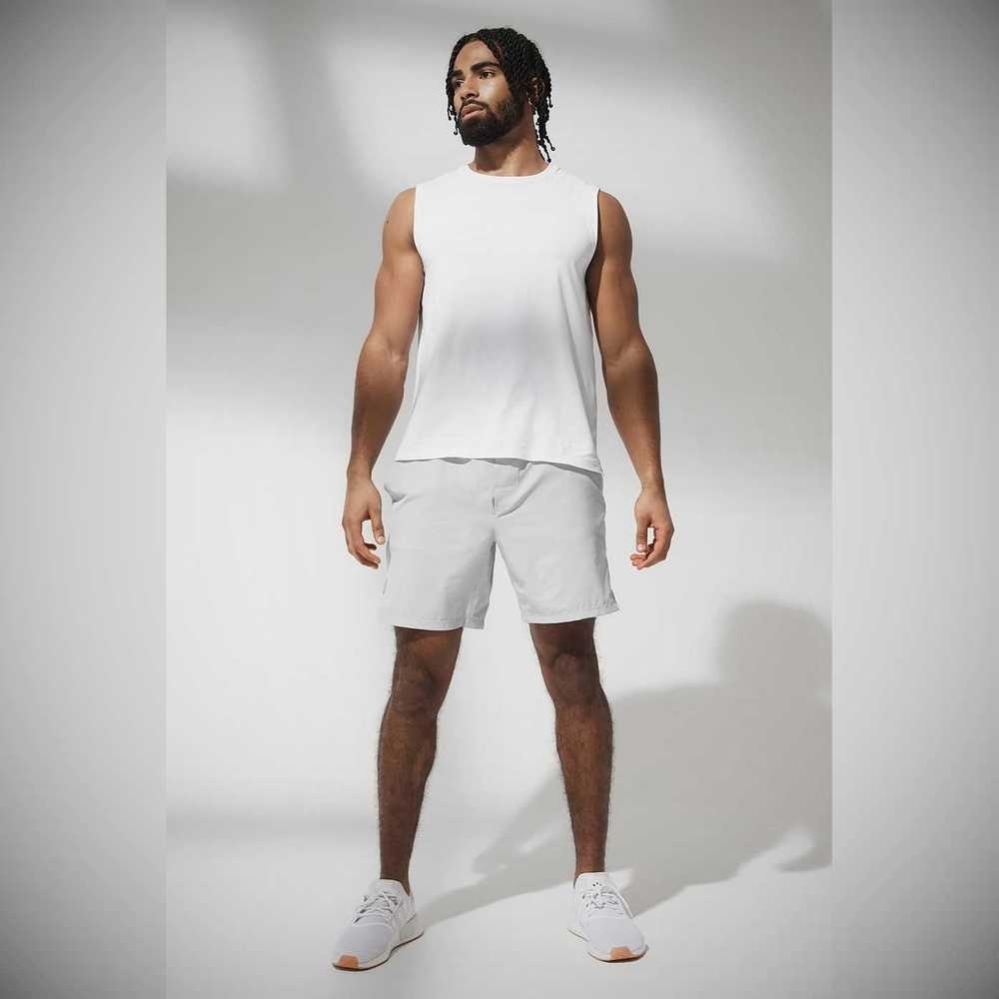 Tank Top Alo Yoga Idol Performance Hombre Blancos | MX-06RXIB