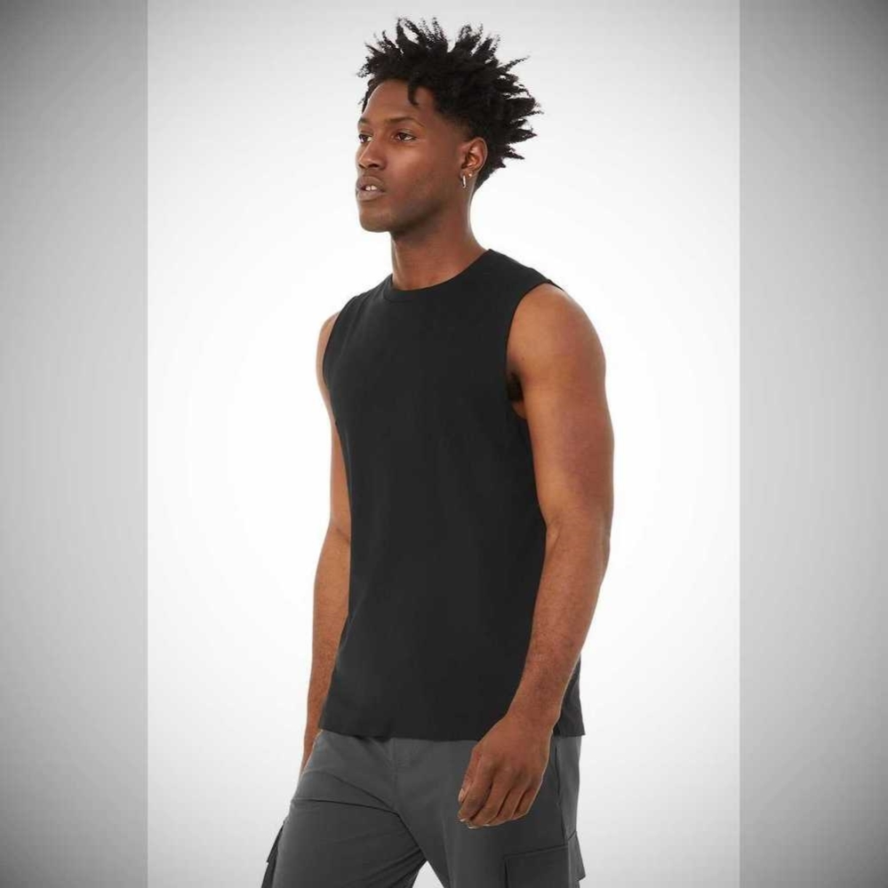 Tank Top Alo Yoga Idol Performance Hombre Negros | MX-47TAGW