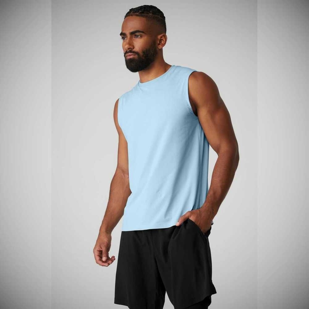 Tank Top Alo Yoga Idol Performance Hombre Azules | MX-71NRBQ