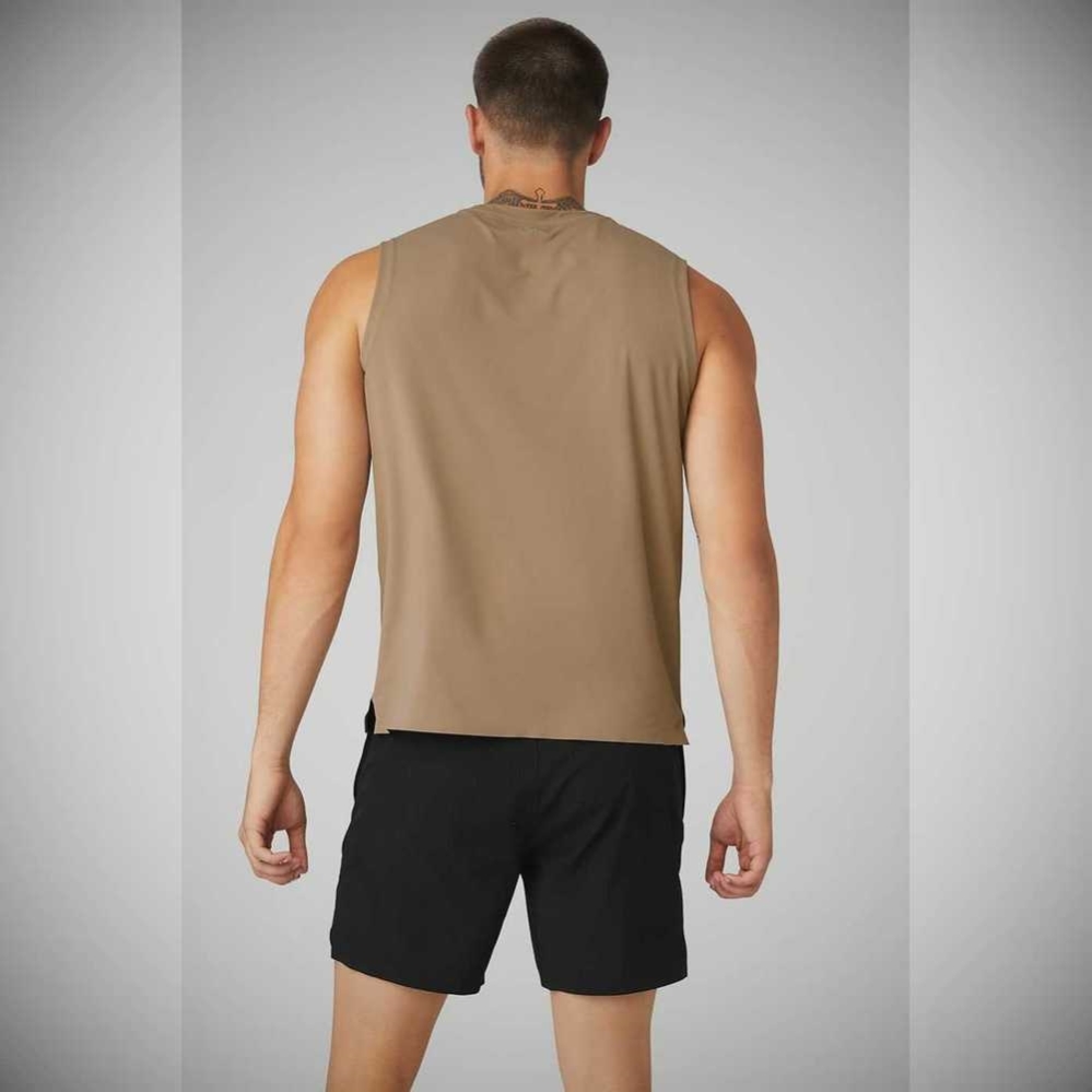 Tank Top Alo Yoga Idol Performance Hombre Marrom | MX-91DYVG