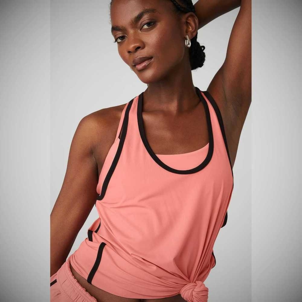 Tank Top Alo Yoga Ivy League Mujer Rosas Negros | MX-67PNHI