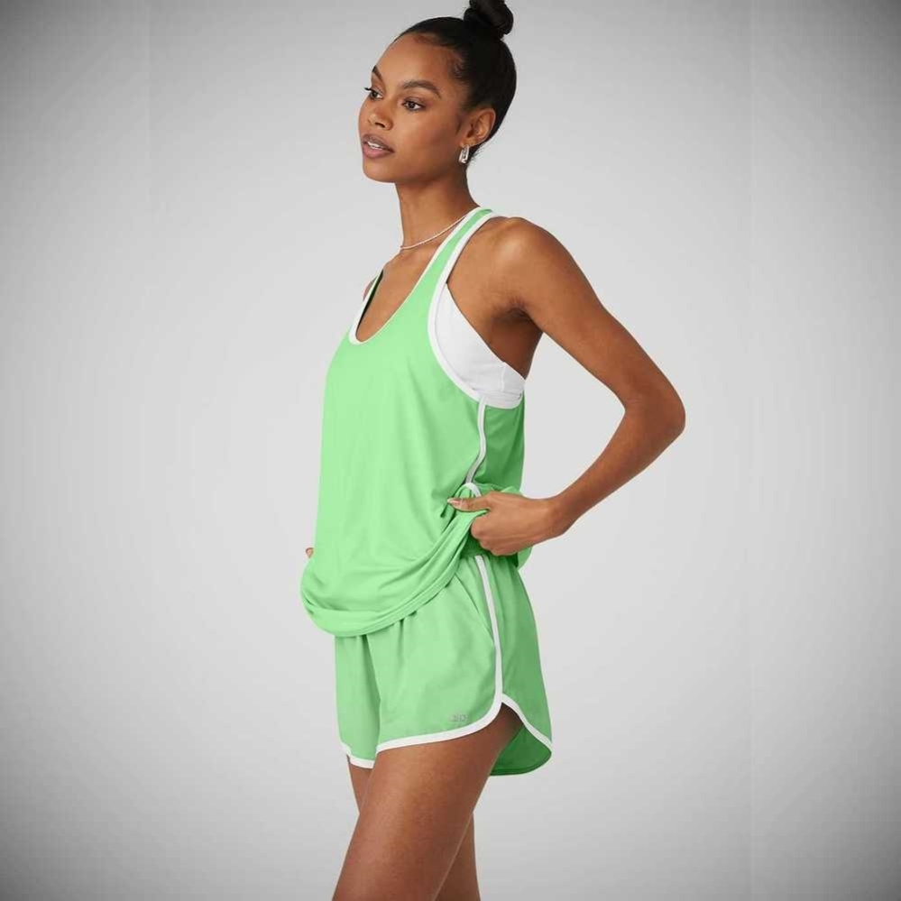 Tank Top Alo Yoga Ivy League Mujer Verdes Blancos | MX-34SNCB