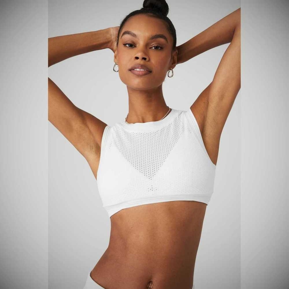 Tank Top Alo Yoga Mesh All-Star Mujer Blancos | MX-27ZEXB