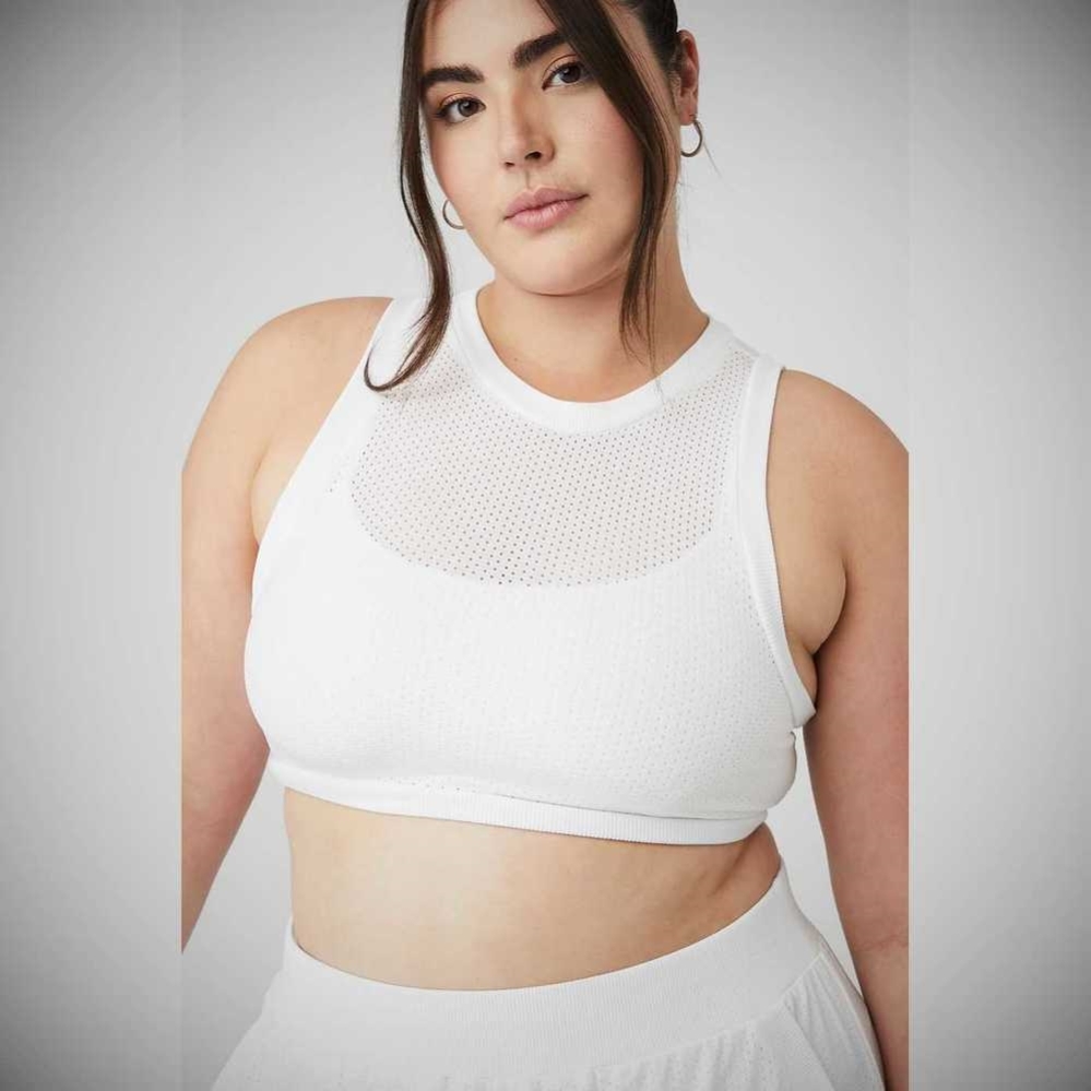 Tank Top Alo Yoga Mesh All-Star Mujer Blancos | MX-27ZEXB