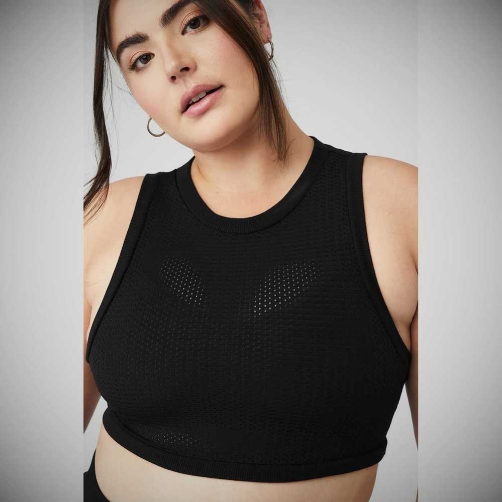 Tank Top Alo Yoga Mesh All-Star Mujer Negros | MX-18OVZQ