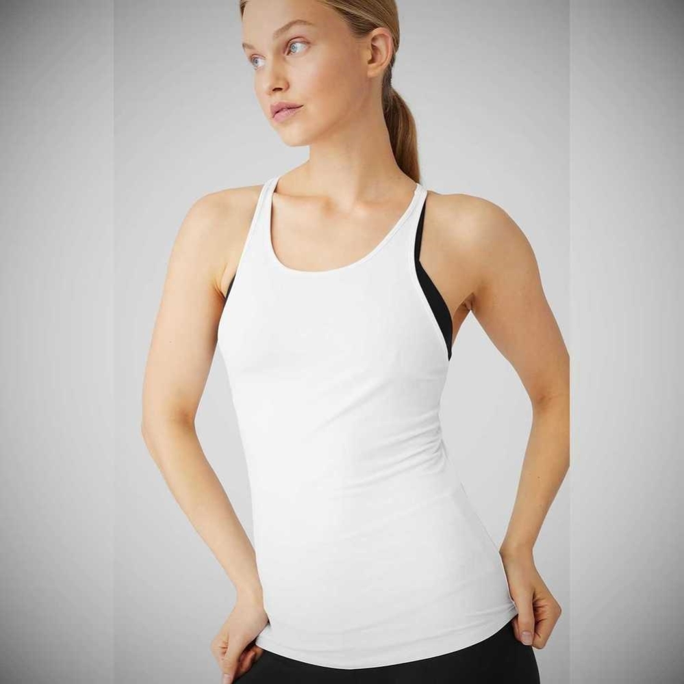 Tank Top Alo Yoga Select Mujer Blancos | MX-30WPDJ