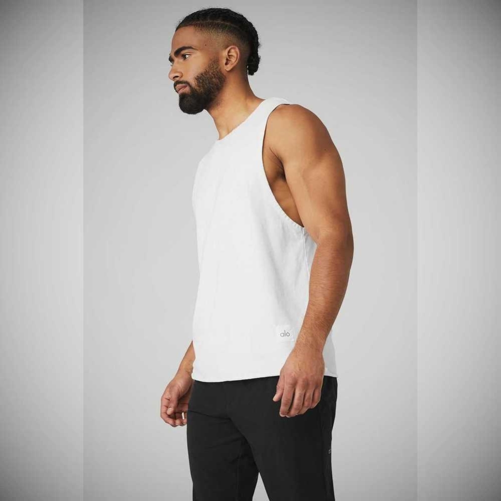 Tank Top Alo Yoga Society Hombre Blancos | MX-54LZWF