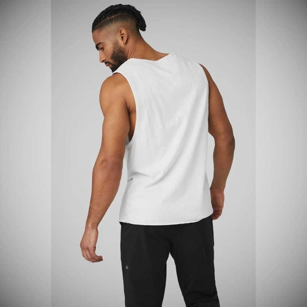 Tank Top Alo Yoga Society Hombre Blancos | MX-54LZWF