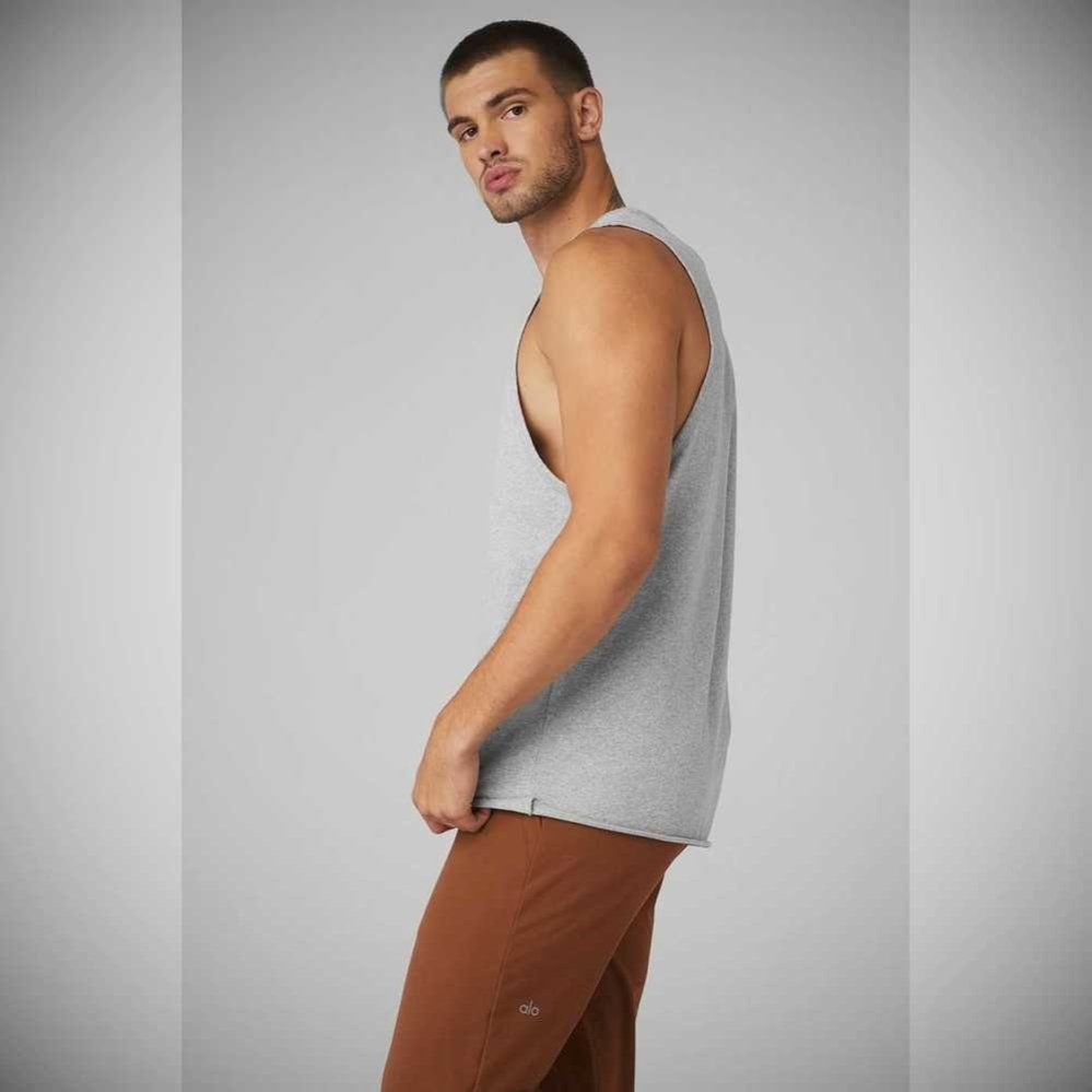 Tank Top Alo Yoga Society Hombre Grises | MX-58AMBX