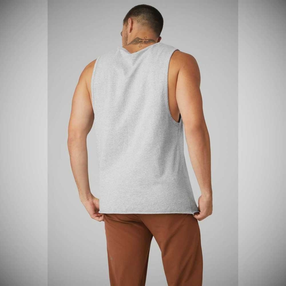 Tank Top Alo Yoga Society Hombre Grises | MX-58AMBX