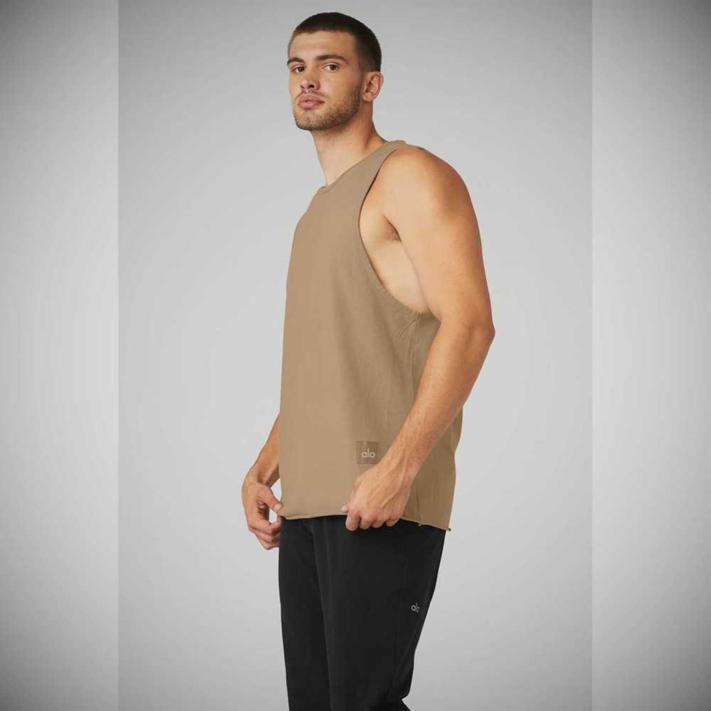 Tank Top Alo Yoga Society Hombre Marrom | MX-15ONMX