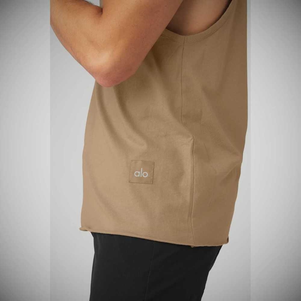 Tank Top Alo Yoga Society Hombre Marrom | MX-15ONMX