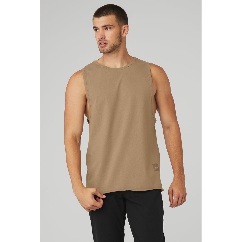 Tank Top Alo Yoga Society Hombre Marrom | MX-15ONMX