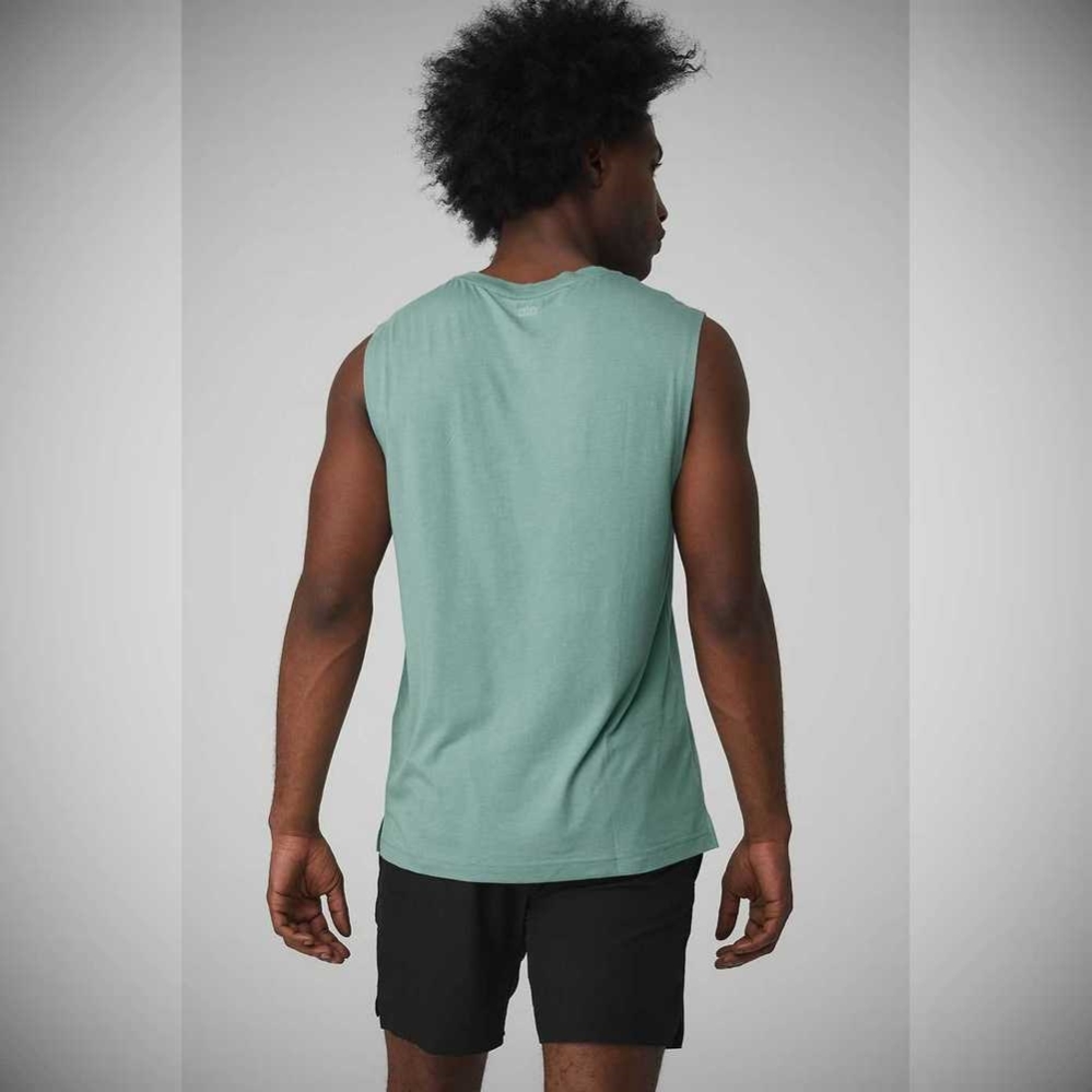 Tank Top Alo Yoga The Triumph Muscle Hombre Azules | MX-14THOZ