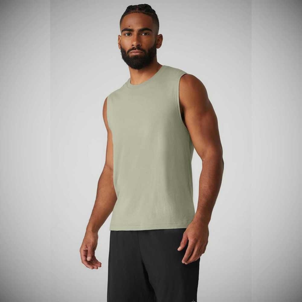 Tank Top Alo Yoga The Triumph Muscle Hombre Grises | MX-17VZBT