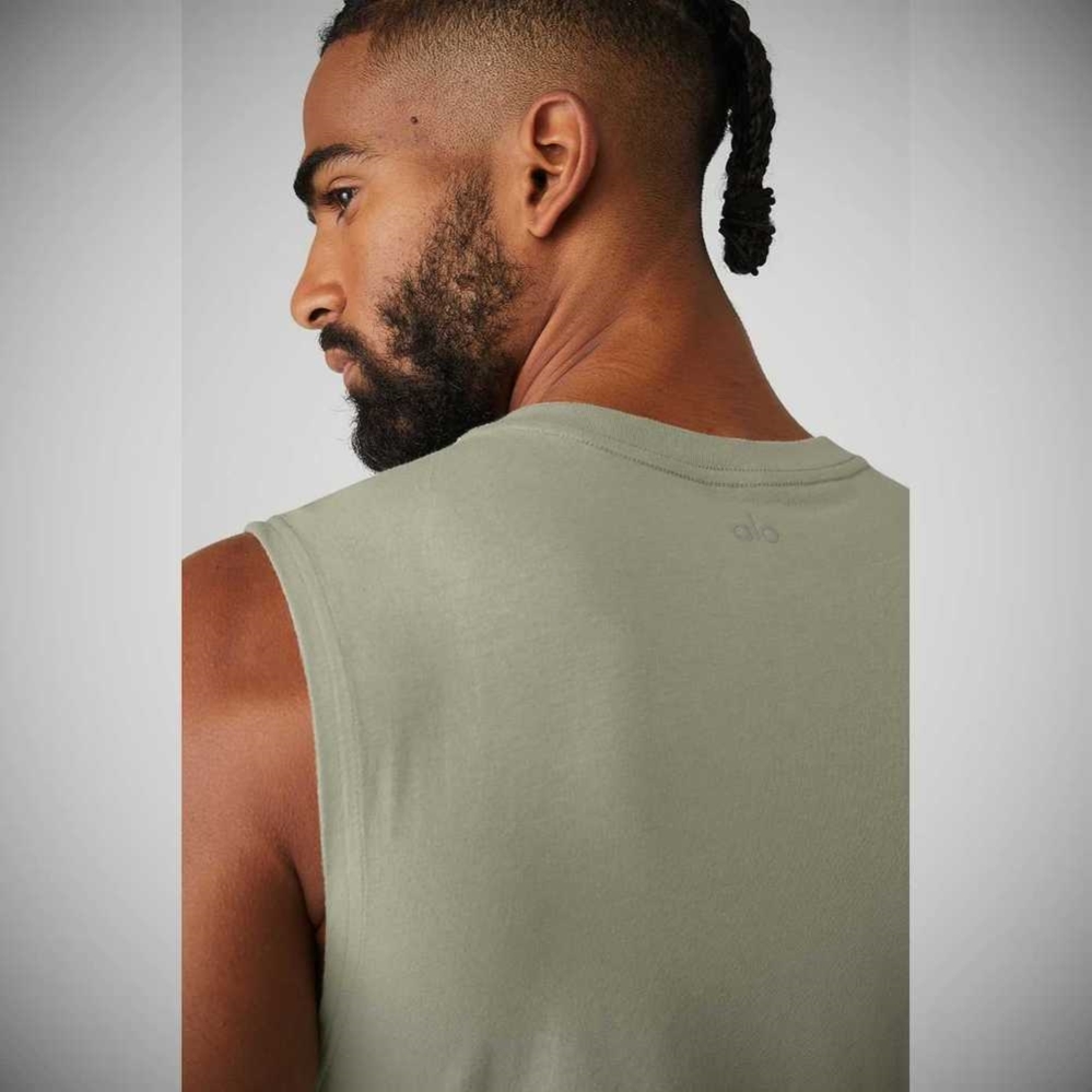 Tank Top Alo Yoga The Triumph Muscle Hombre Grises | MX-17VZBT