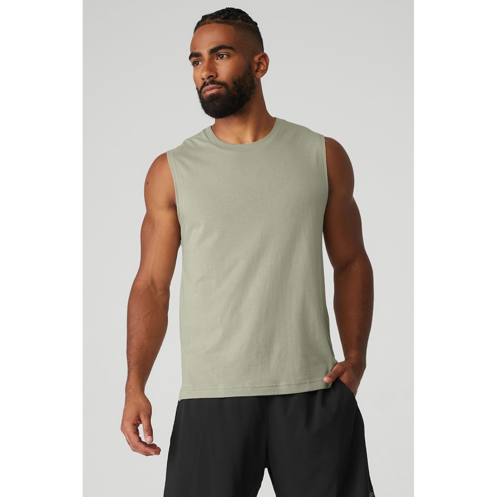 Tank Top Alo Yoga The Triumph Muscle Hombre Grises | MX-17VZBT