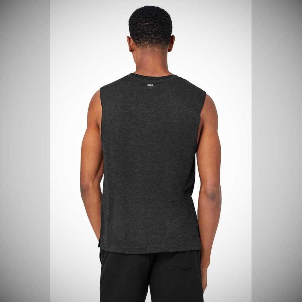 Tank Top Alo Yoga The Triumph Muscle Hombre Negros | MX-89HVWI