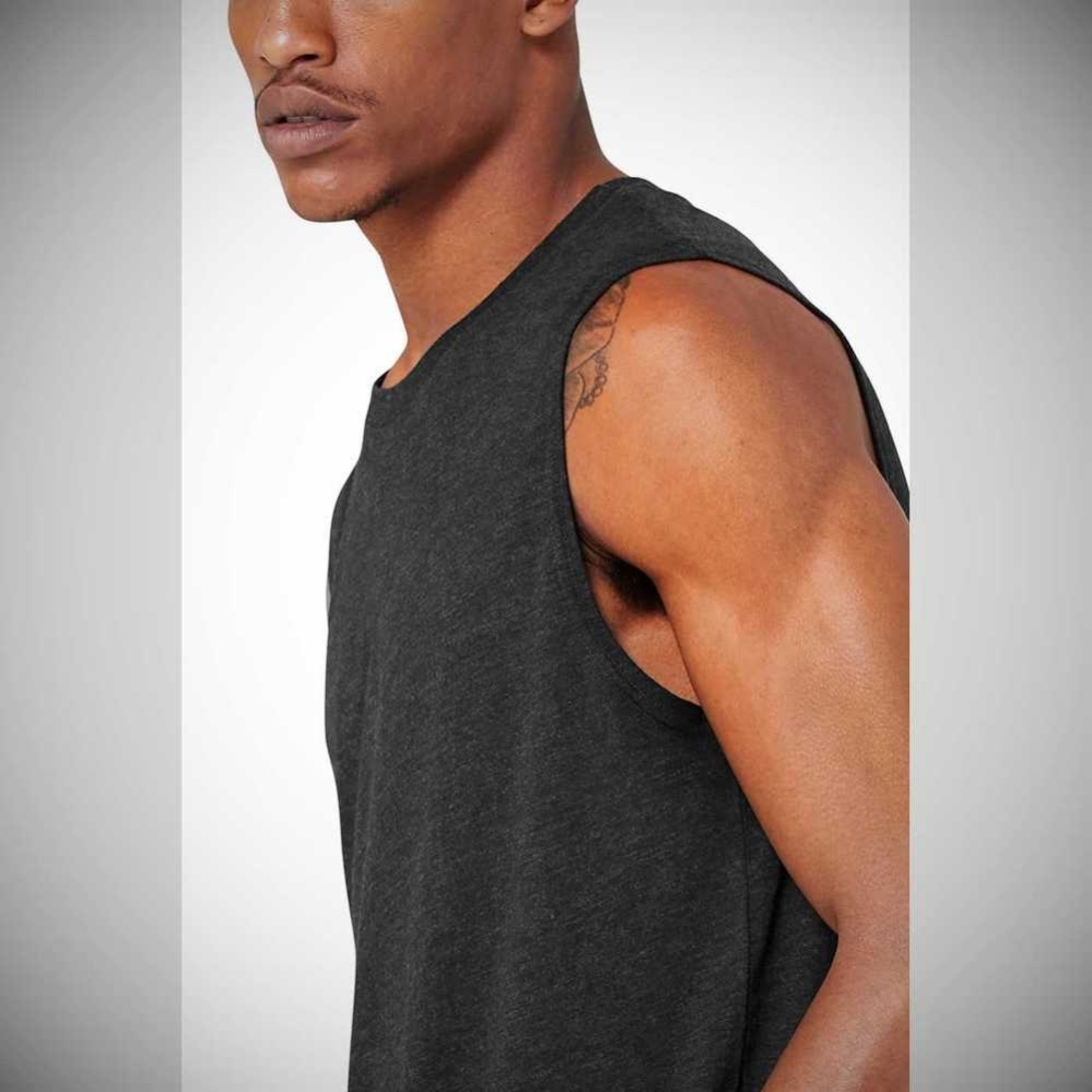 Tank Top Alo Yoga The Triumph Muscle Hombre Negros | MX-89HVWI