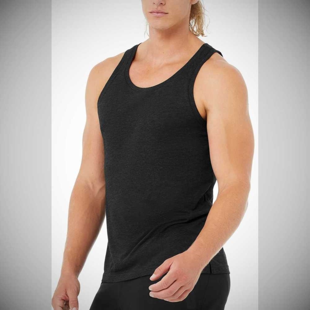 Tank Top Alo Yoga Triumph Hombre Negros | MX-49KAJE