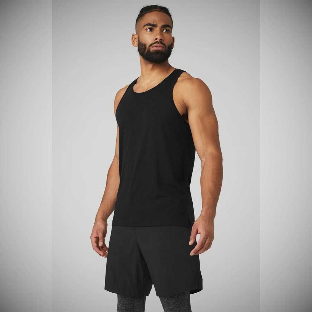 Tank Top Alo Yoga Triumph Hombre Negros | MX-82RQLT