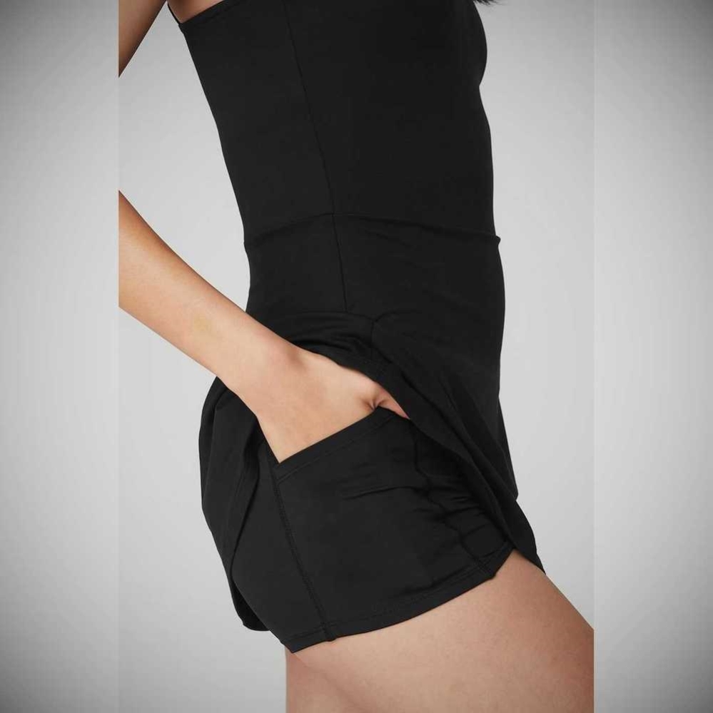 Vestido Alo Yoga Alosoft Courtside Tenis Mujer Negros | MX-49ZDLU