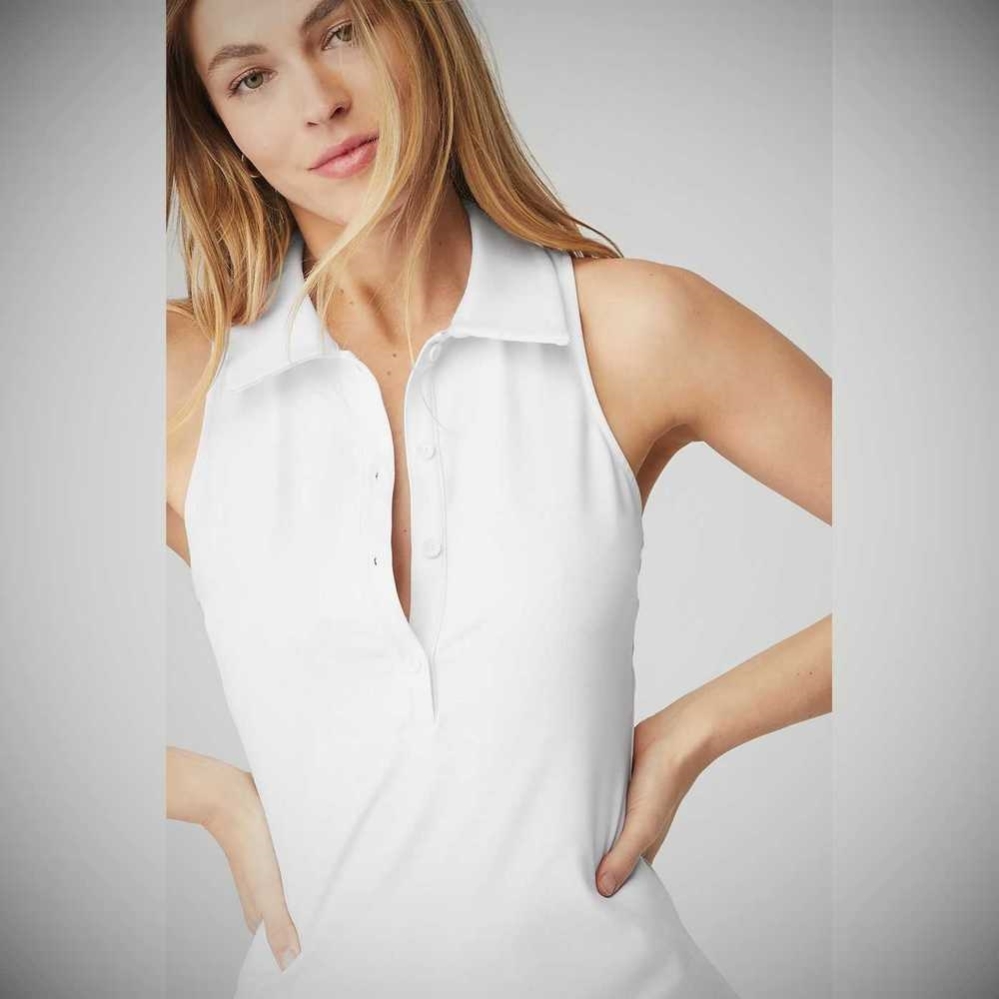 Vestido Alo Yoga Charmed Tenis Mujer Blancos | MX-03CQRT