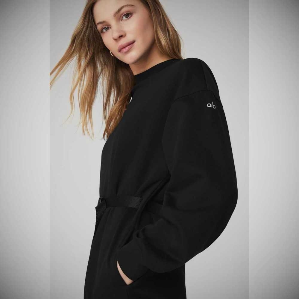 Vestido Alo Yoga Cityscape Sweatshirt Mujer Negros | MX-62BKEV