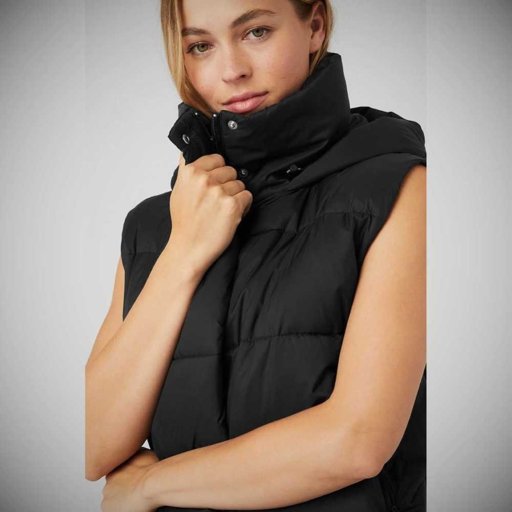 Vests Alo Yoga Gold Rush Puffer Mujer Negros | MX-80KORV