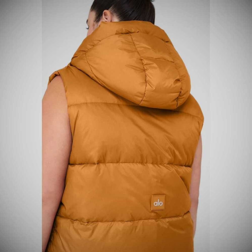 Vests Alo Yoga Gold Rush Puffer Mujer Toffee | MX-83SAUE