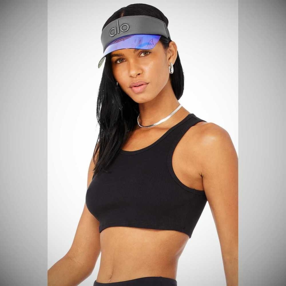 Visor Alo Yoga Solar Mujer Plateados Azules | MX-63KATJ